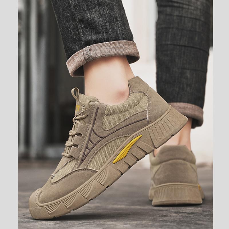 Men's Vulcanized Shoes Summer Mesh Breathable Casual Sneakers Thick-soled Non-slip Men's Hiking Shoes High-quality Tennis Shoes