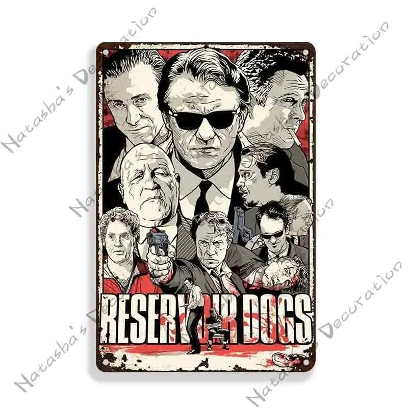 Reservoir Dogs Amerikanischer Film Metallposter Bar Zuhause Metall Blechschild Wanddeko Retro Metallschilder Plakette Industrielle Deko