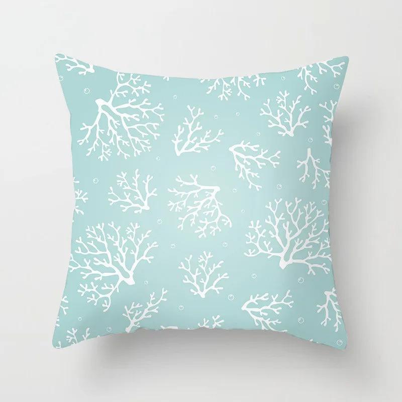 Mint Green Series Cushion Cover Home Living Room Sofa Decoration Geometric Print Pattern Square Pillowcase Bedroom Room
