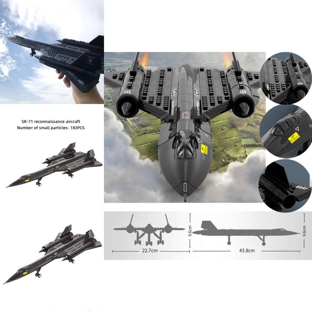 Sr-71 Blackbird Military Spy Plane Building Toy For Kids