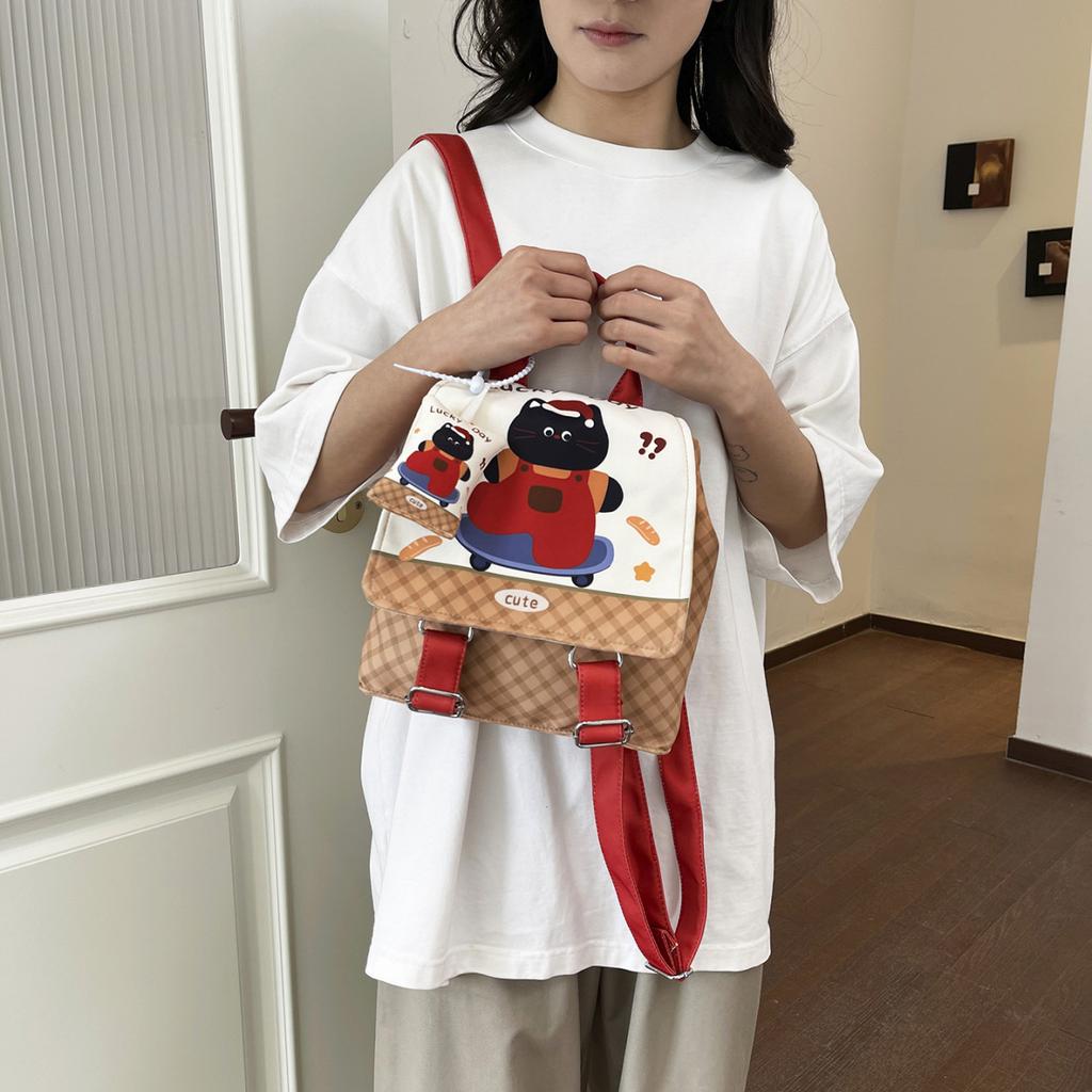 Schoolbag1011 Japanese cartoon illustration large-capacity spring outing backpack Mori high-value girls lightweight casual backpack