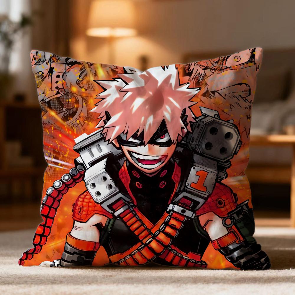 Fashion M-Mmy Hero Academia Cushion Cover Soft Washable Pillow Case Multi-Scene For Couch Bed Travel Office Use