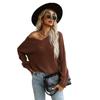 Autumn and Winter Women's Sweater Fashion Women's Long Sleeve Solid Color V-neck Sweater Women Wear Loose