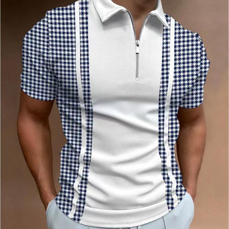 New Men's Summer POLO Shirt Men's Casual Short Sleeve Lapel T-Shirt D Printed Short Sleeve POLO