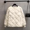 Kurze Daunen Baumwolljacke Damen Winter Leichtgewichtige Rautenform Freizeitjacke