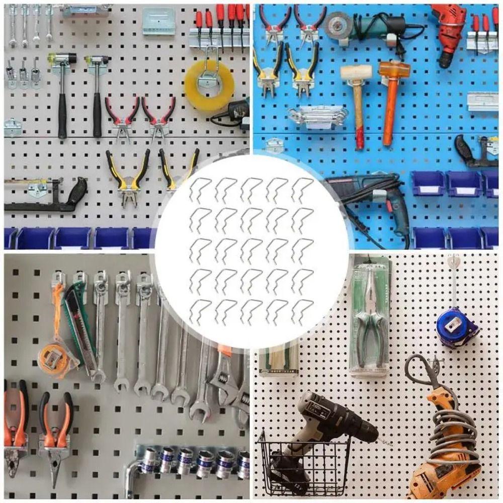 5Pcs Hardware Fastener Hanging Board Hole Hook Double Loop Hanging Organizer Accessories Pegboard Plate Hook Stainless Steel