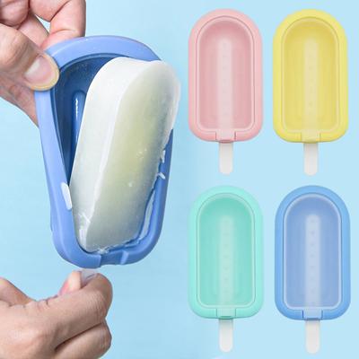DIY Lovely Heart Popsicle Maker Silicone Ice Cream Makers Mold With PP Cover And Stickers