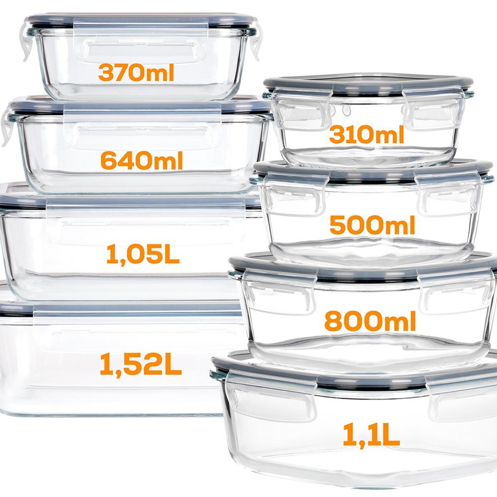Glass Food Containers With Lid And Seal 8 Pcs.