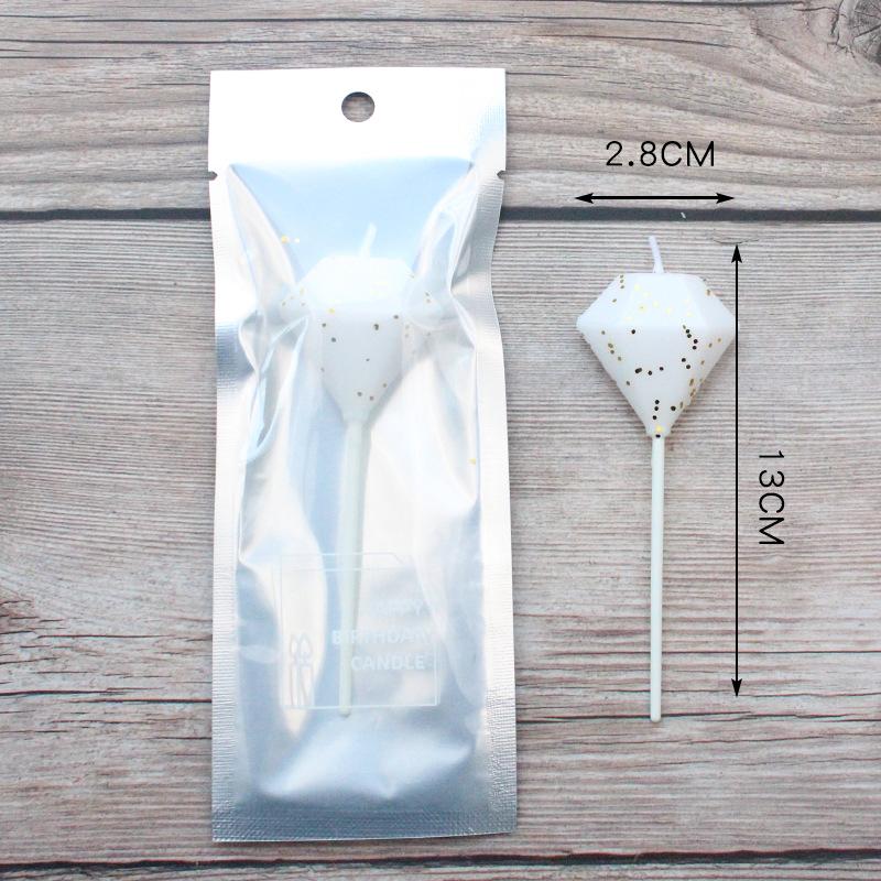 

Single Multi-color Diamond Cloud Birthday Candle Cake Baking Decoration Party Supplies Creative Colorful Candle single white diamond candle