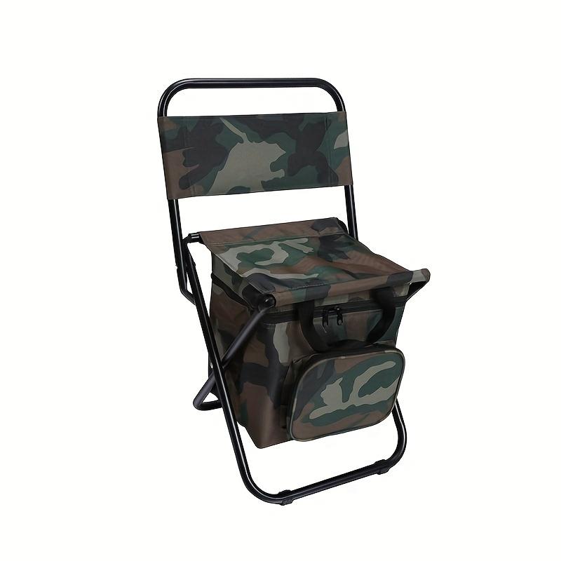 Portable Folding Camping Chair, Lightweight Backrest Stool Compact Folding Chair Seat, Outdoor Backrest Stool with Folding Bag