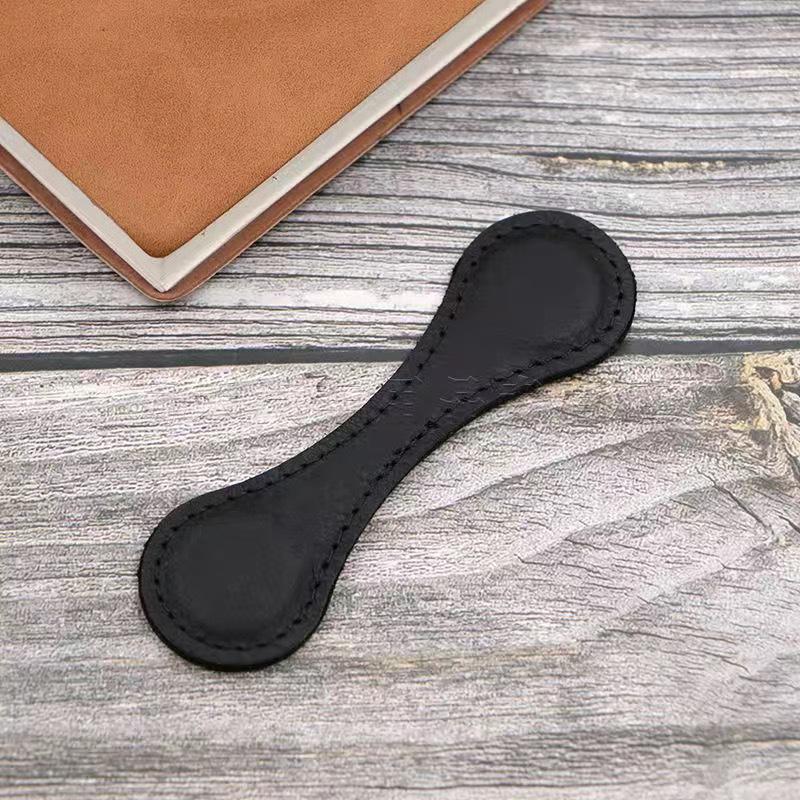 Crazy Horse Leather Double-Sided Magnetic Bookmark Clip