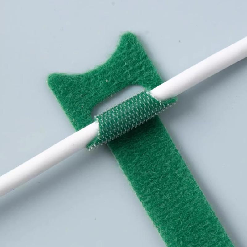 Self-Locking Nylon Cable Ties with Self-Adhesive Velcro for Wire Management