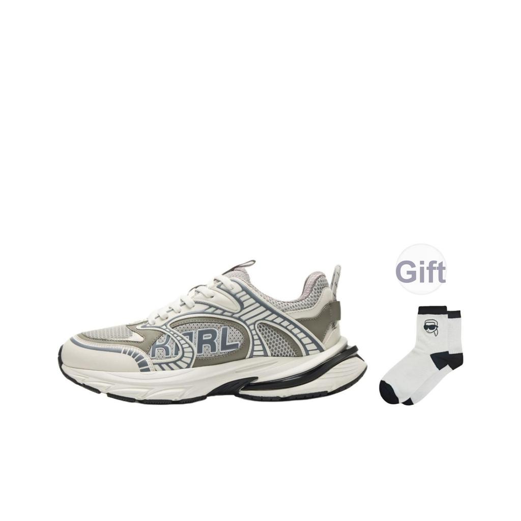Karl Lagerfeld Fabric Synthetic Leather Cowhide Commuting Outdoor Light Luxury Sports Round Toe Lace-Up Low-Top Casual Shoes Men Sneakers P2SC4502255
