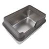 Stainless Steel Litter Pan Splash Proof Large Open Top High Side Litter Pan with Scoop