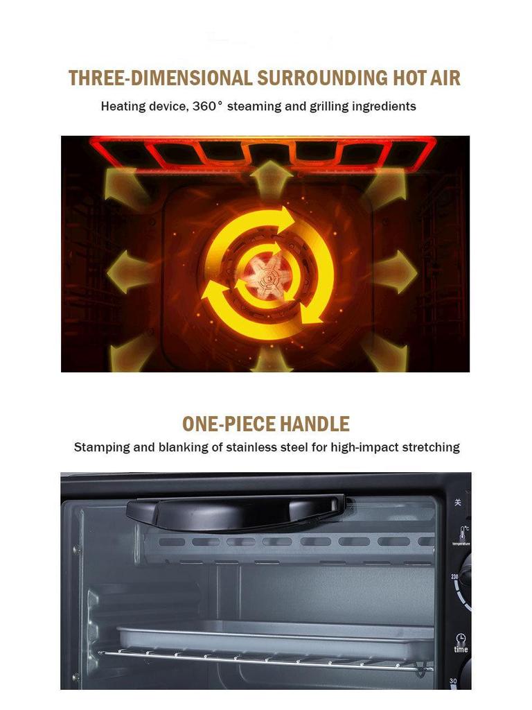 Multifunctional Breakfast Station: Toaster, Mini Oven & Coffee Maker