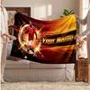 Cristiano Ronaldo Personalized Fleece Blanket With Football Logo, Custom Name Text Soft Warm Home Throw Blanket