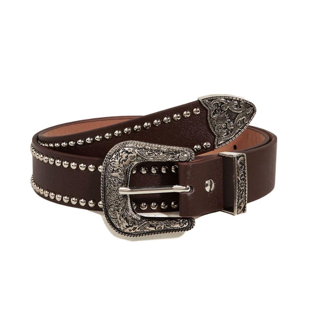 Punk Rivet Waist Belt Hip Hop PU Leather Belt Casual Women Waistband  Ladies