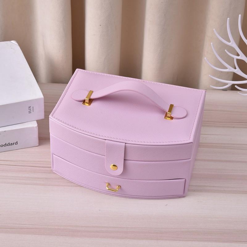 Large Capacity Minimalist Jewelry Organizer Box With Multi-Layer Storage Necklaces Earrings Rings