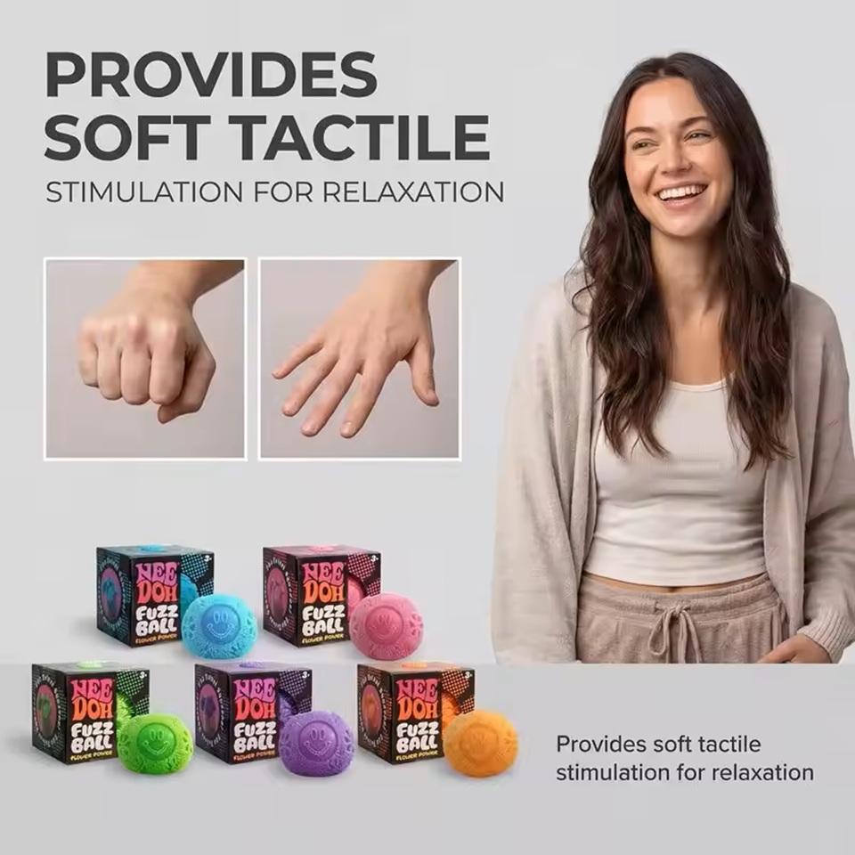 Nee Doh Palla Morbida Giocattolo da Spremere Fiore Morbido e Soffice Portatile Sollievo dallo Stress Allevia l'Ansia Giocattolo Fidget Morbido Decorazione Regalo