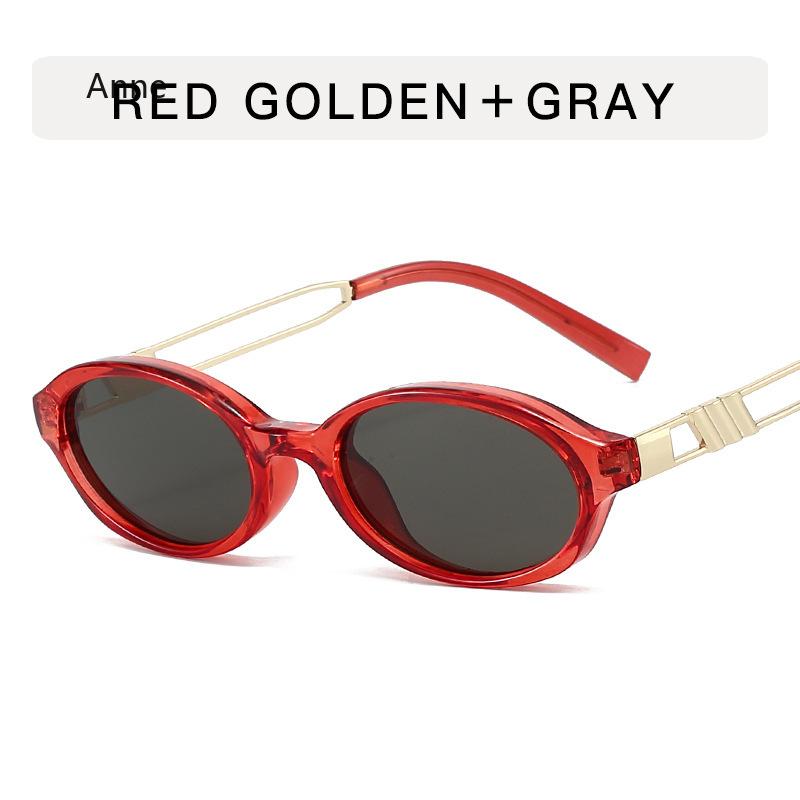 Retro Small Oval Women Sunglasses Fashion Shades UV400 Men Punk Tea Green Sun Glasses  Gafas De Sol