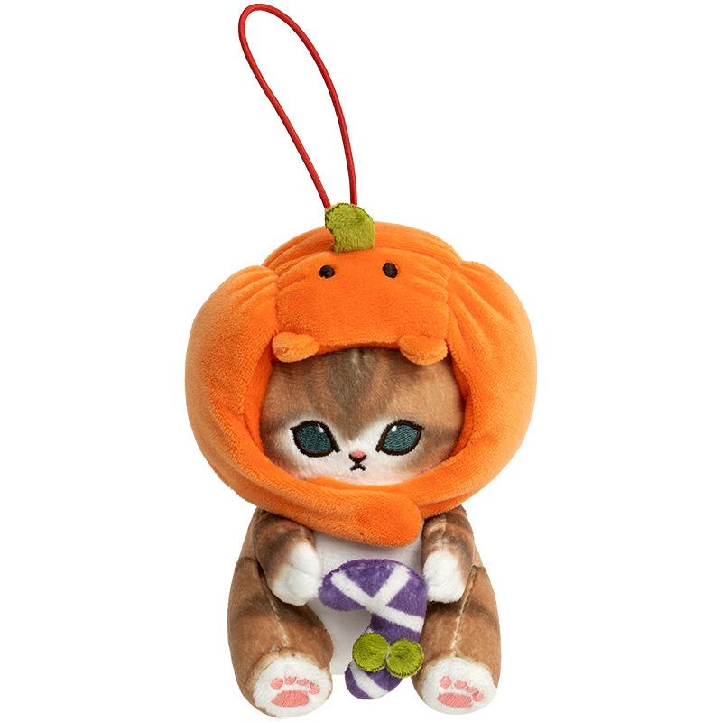 

Plush Halloween Mofusand Toy Pendant Pumpkin Head Stuffed Doll Bag Gift Keychain