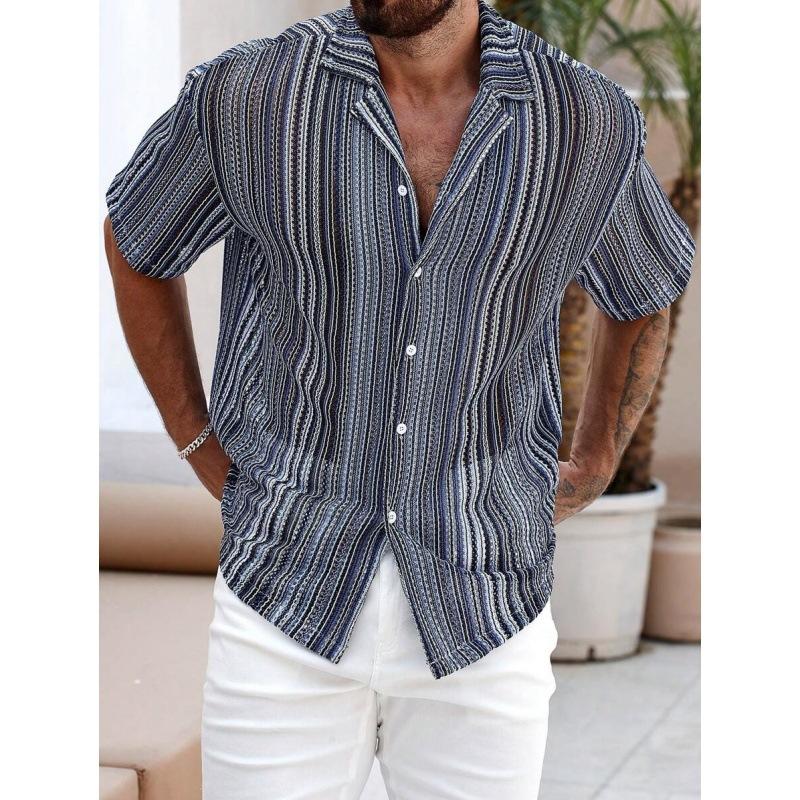 

Men s Print Short Sleeve Button-Up Shirt Casual Style Beach Attire Casual Shirt 5XL