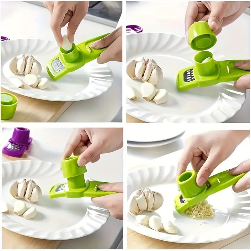 1pc Multifunction Stainless Steel Pressing Garlic Slicer Cutter Shredder Kitchen Tool Easy To Install and Use Easy To Cut Clean and Wash