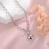 Gu Mao Ning Cold Style Peach Heart OT Buckle Necklace for Women - Korean Hip Hop Long Sweater Chain