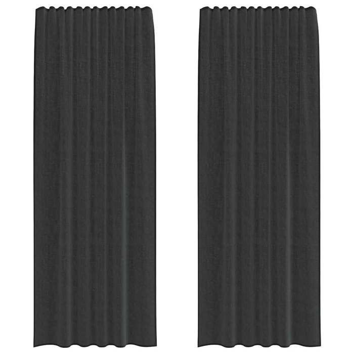 VidaXL Voile Curtains with Eyelets 2 Pcs Black, Net Curtain, Sheer Curtain, Window Voile, Treatment of 4102260