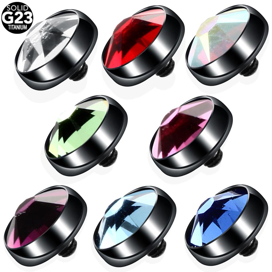 1 Pezzo Titanio G23 Cristallo CZ Micro Piercing Dermalico 3/4/5/7mm Ancora Dermalica Piercing Superficiali Opale Skin Diver Basi Gioielli per il Corpo