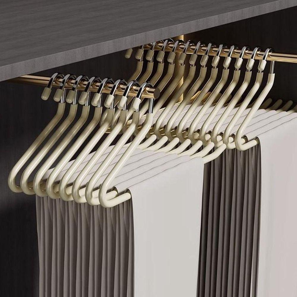 20Pcs Sturdy Metal Goose Shape Pants Hanger Anti Slip Space Saving Z-Shaped Pant Hangers Seamless Clothes Drying Rack Bedrooms