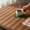 Acrylic Monstera Leaf Coaster Tropical Green Plant Cup Mats Anti-Slip Cup Holders Countertop Protector Kitchen Drink Coasters
