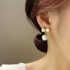 Cute Romantic Bowknot Pearl Earrings for Women Korean Simple Personality Exquisite Pendant Earrings Wedding Jewelry Party Gift