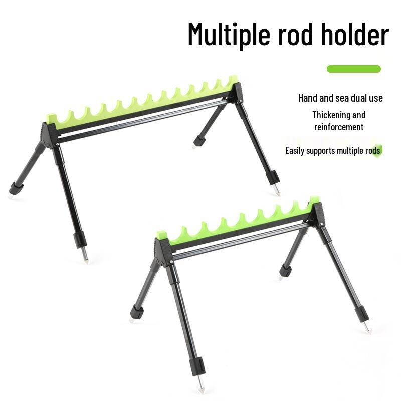 Fishing Rod Support: Four-Legged, Foldable Stand for Sea and River Fishing with EVA Grips