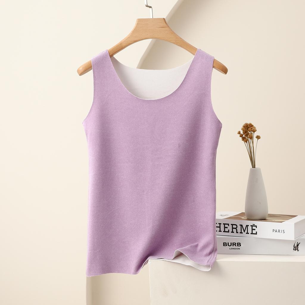 Women's Crew Neck Sleeveless Tank Top Slim Fit Thermal Winter Warm Inner Layering Undershirt