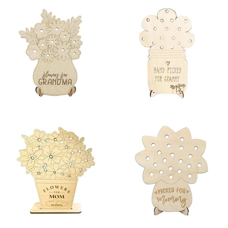 Mothers Day Flower Holder Removable Wood Table Ornament Flower Stands Party Table Decorations Gift for Mother