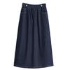 Summer Style Plus Size Skirts Elastic Solid Women Denim A-Line Blue Vintage Basic Skirt 4XL