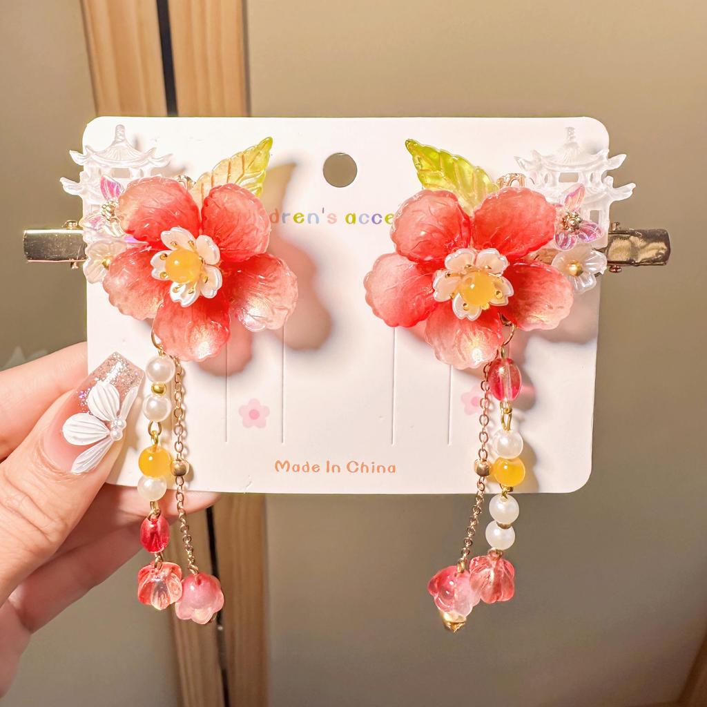 Kids' Classic Hanfu Hair Clip: Fairy Bow Tassel Hairpin for Girls
