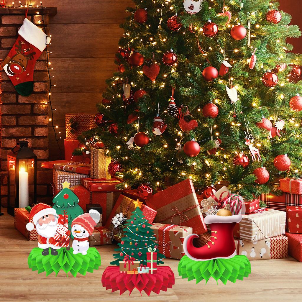 Claus Santa Christmas Snowman Paper Honeycomb Decorations For Venue Festivities
