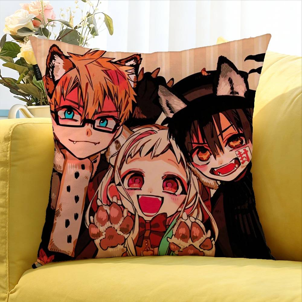 Anime Toilet-Bound Hanako-Kun Various Sizes Square Pillow Case For Car Home Bedchamber Decor