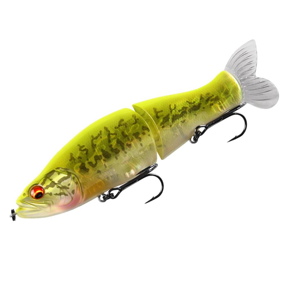 BEARKING Buone esche da pesca 135mm 1oz minnow snodato Wobblers Corpo in ABS con coda morbida SwimBaits esca morbida per lucci e spigole