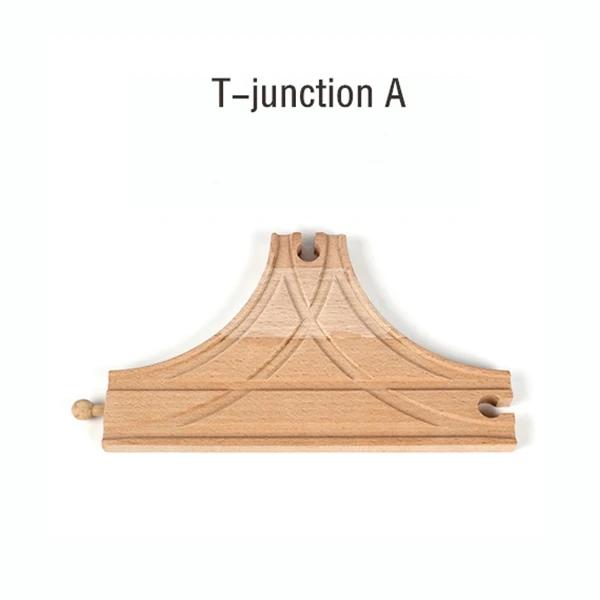 DIY Children Wooden Train Rail Track Accessories Toy Cross Track Railway Toys Compatible All Track for Kids Boys & Girls Gifts
