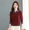Lapel Solid Color Short Women's Knitted Sweater Pullover Base, New Autumn and Winter Fashion Temperament Sweater