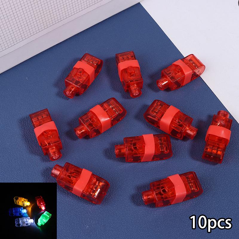10Pcs Color Luminous Led Finger Lights Glow In The Dark Finger Flashlights Toys For Kids Birthday Rave Party Supplies