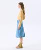 JUNEJUNE SPACE Flower Applique Crop T_Mustard