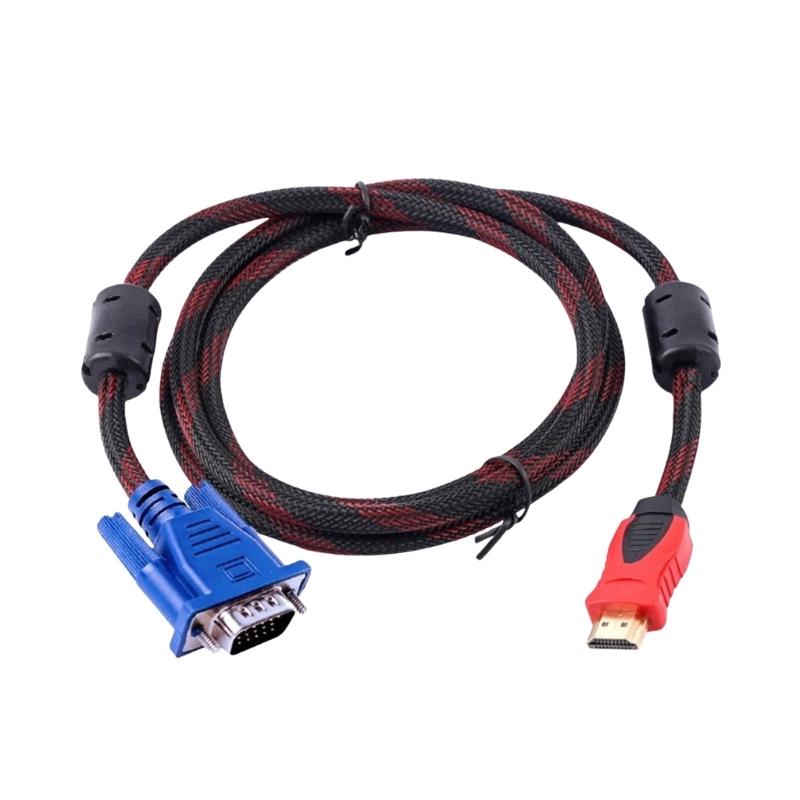 Adapter Cable 1080P Video Cables 19pin Interface To VGA Male To Male Cable Cord for Computer Laptop PC Monitors 150cm