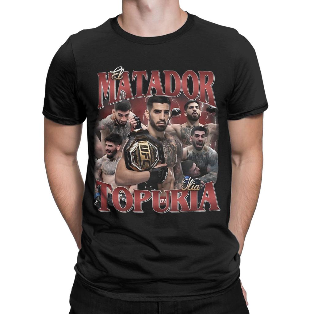 Printed 2026 El Matador Ilia Topuria T Shirt for Unisex WoUnisex Cotton Tee Shirt Short Sleeve Clothing