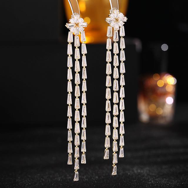 Ms Swan Orecchini Lunghi A Farfalla In Argento 925 Con Nappa - Ipoallergenici, Confezione Regalo