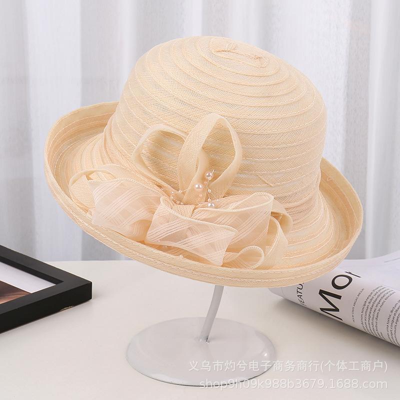 Flower Curled Edge Basin Hat Women Summer Face Cover Sun Protection Fashionable Elegant Sun Hat Casual Bucket Hat Casual Versatile