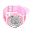 Digital Chronograph Watch Girls Student Electric Waterproof PU Strap for Swimming Sports with Colorful Night Light Alarm